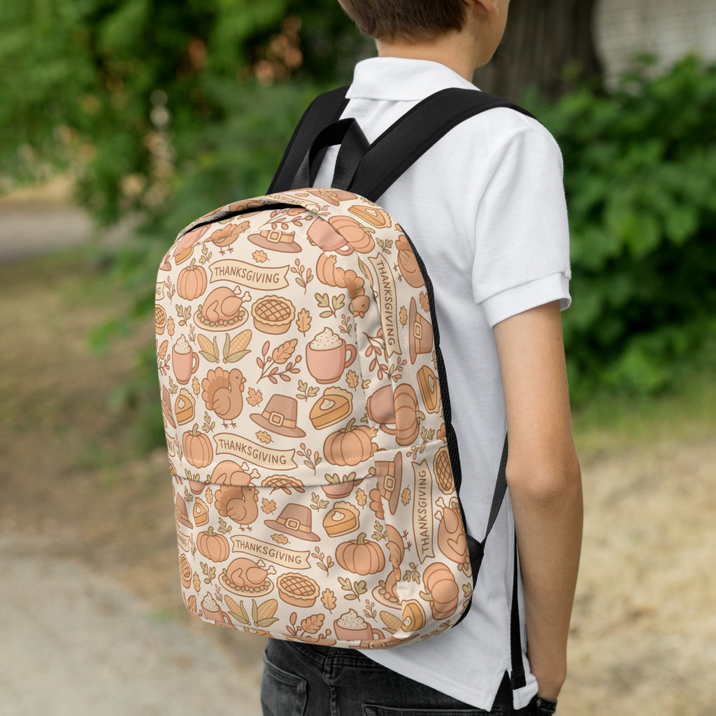 Kids Thanksgiving Turkey Backpack - Water-Resistant School Bag With Adjustable Padded Straps & Breathable Mesh Back