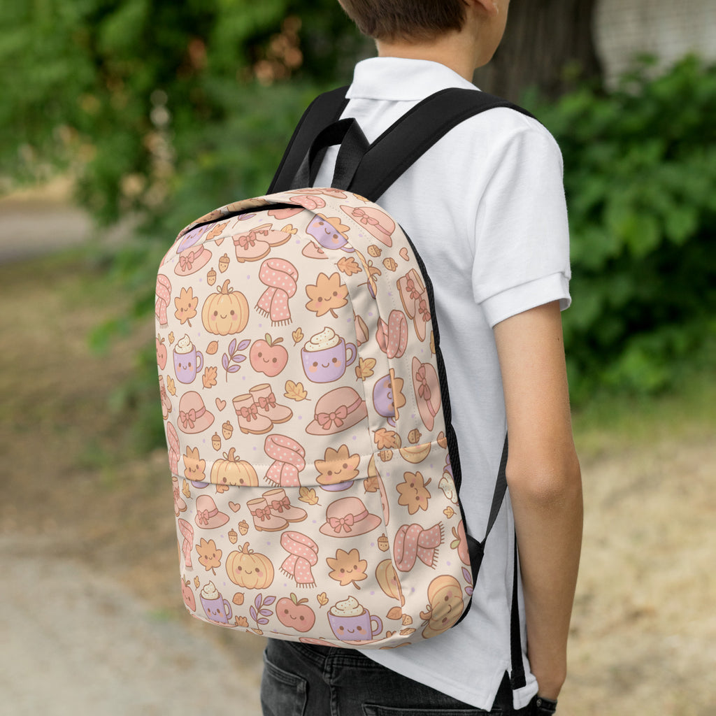 Kids Autumn Themed Backpack - Water-Resistant School Bag With Adjustable Padded Straps & Breathable Mesh Back