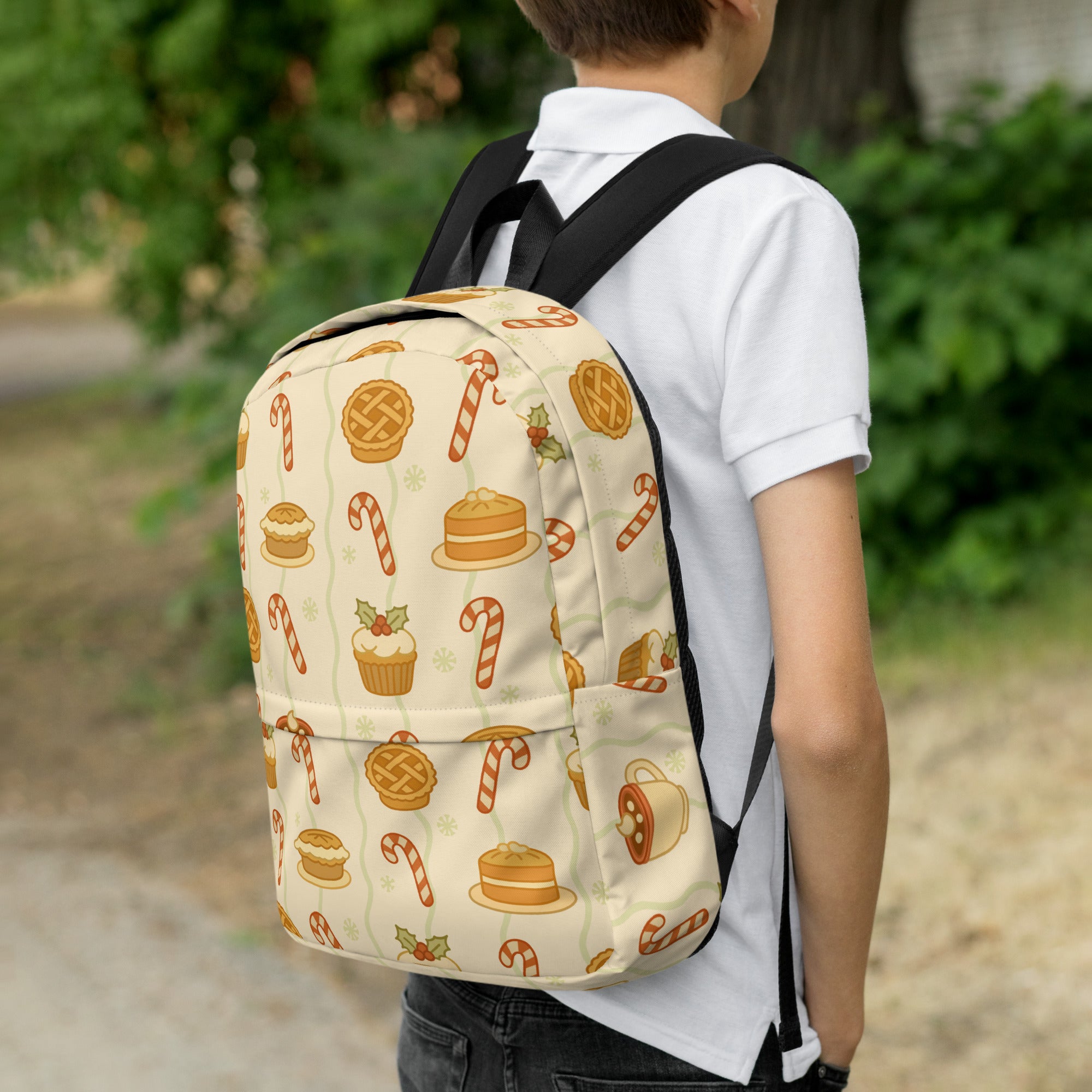 Kids Christmas Dessert Backpack - Water-Resistant School Bag With Adjustable Padded Straps & Breathable Mesh Back