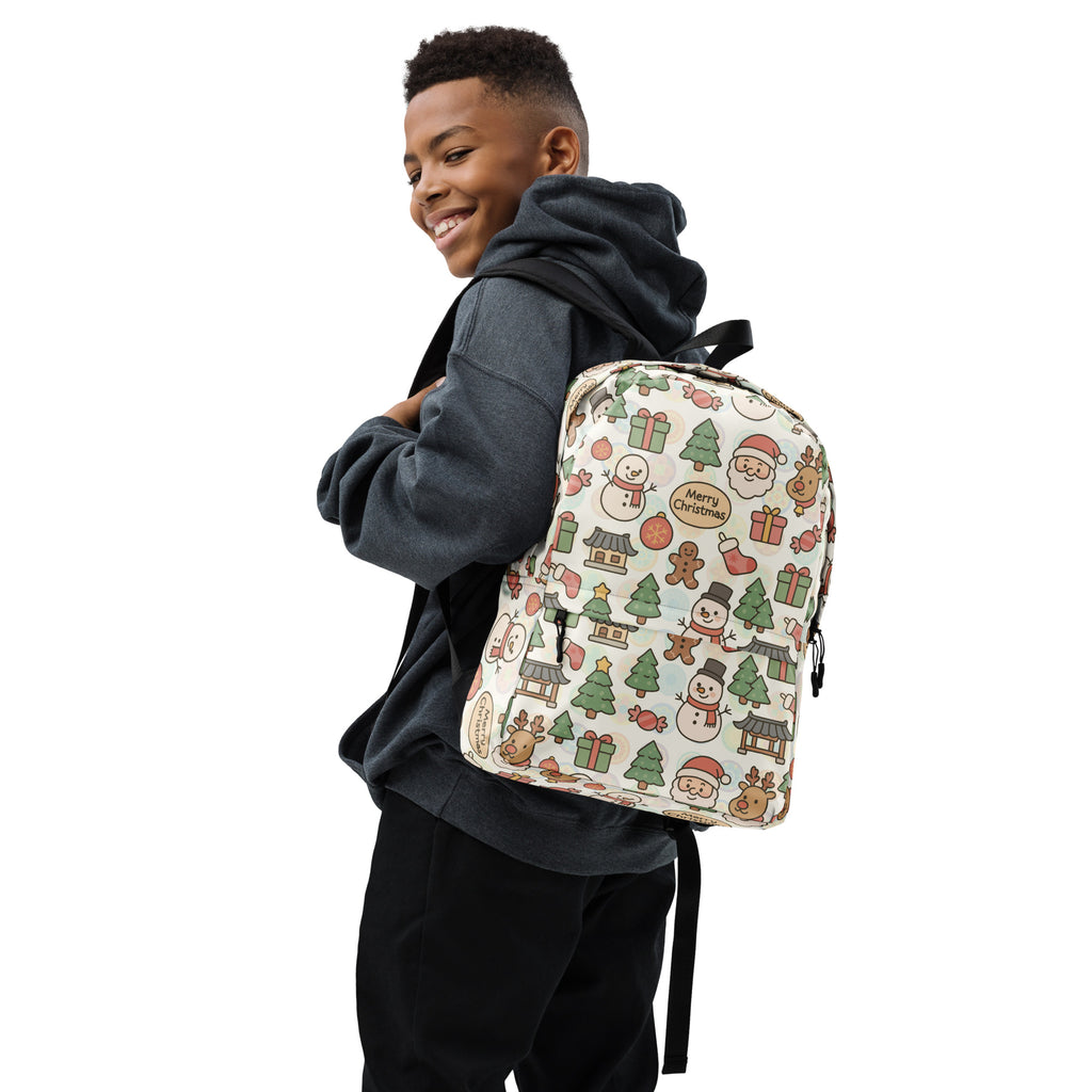 Kids Pastel Christmas Backpack - Water-Resistant School Bag With Adjustable Padded Straps & Breathable Mesh Back (Copy)