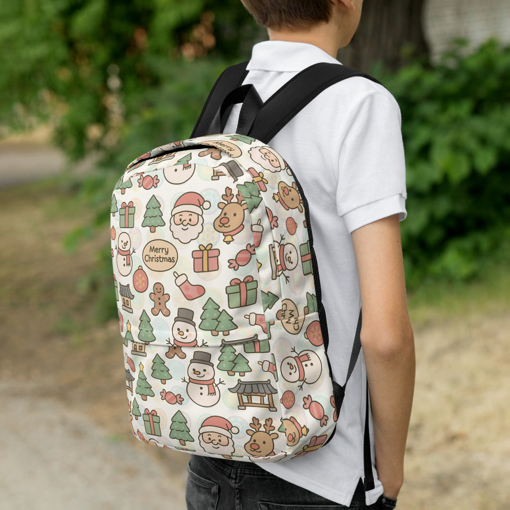 Kids Pastel Christmas Backpack - Water-Resistant School Bag With Adjustable Padded Straps & Breathable Mesh Back (Copy)