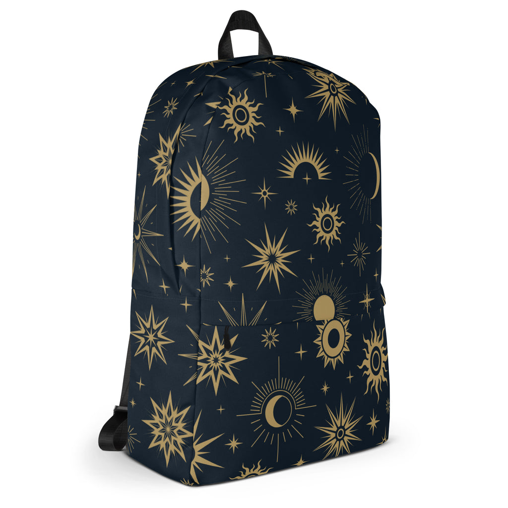 Kids Celestial Sun and Moon Backpack - Water-Resistant School Bag With Adjustable Padded Straps & Breathable Mesh Back