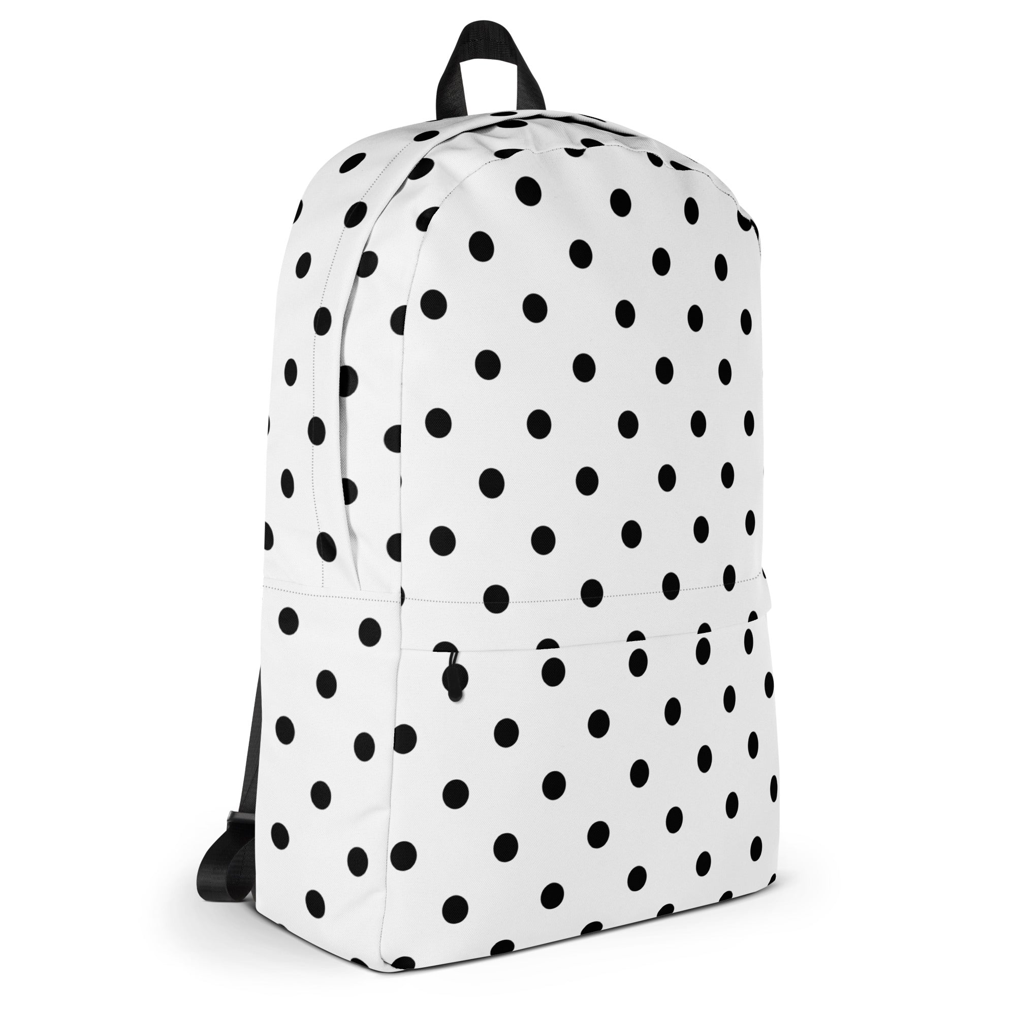 Kids White Polka Dot Backpack - Water-Resistant School Bag With Adjustable Padded Straps & Breathable Mesh Back