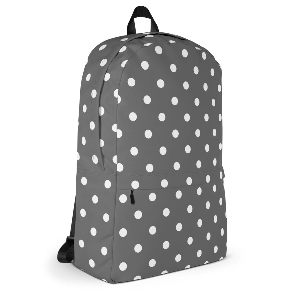 Kids Gray Polka Dot Backpack - Water-Resistant School Bag With Adjustable Padded Straps & Breathable Mesh Back