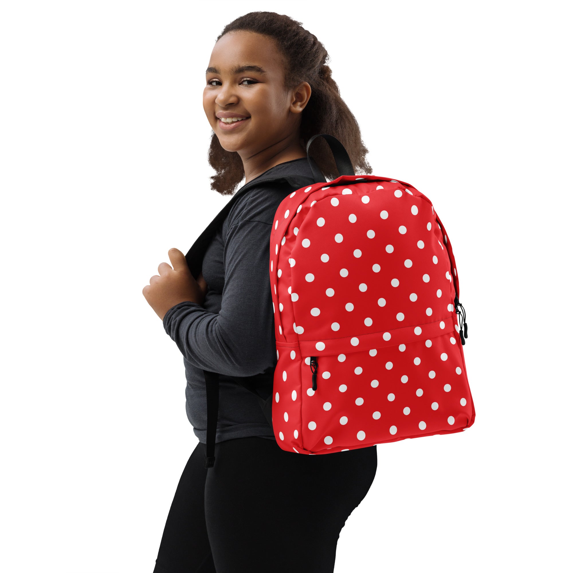 Kids Red Polka Dot Backpack - Water-Resistant School Bag With Adjustable Padded Straps & Breathable Mesh Back