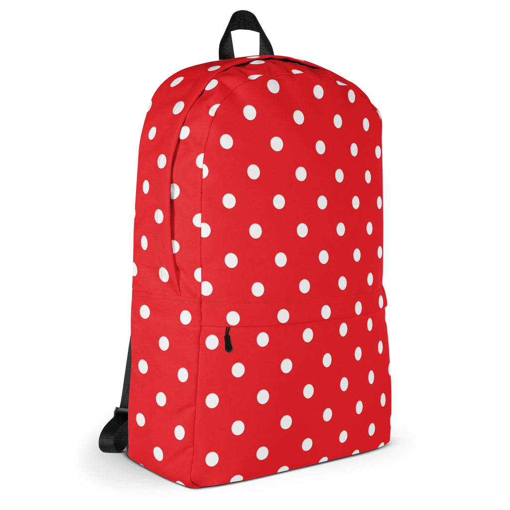 Kids Red Polka Dot Backpack - Water-Resistant School Bag With Adjustable Padded Straps & Breathable Mesh Back
