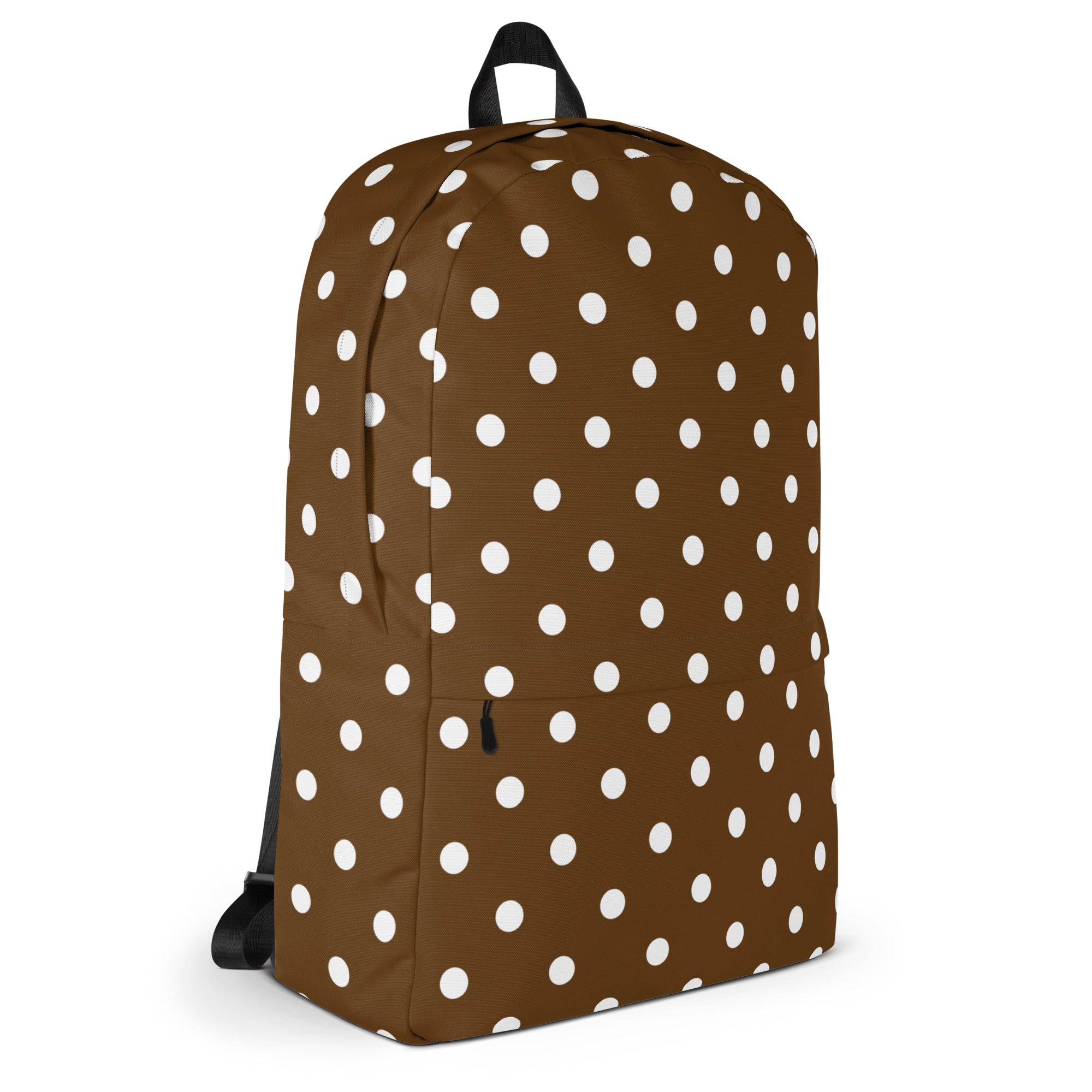 Kids Brown Polka Dot Backpack - Water-Resistant School Bag With Adjustable Padded Straps & Breathable Mesh Back