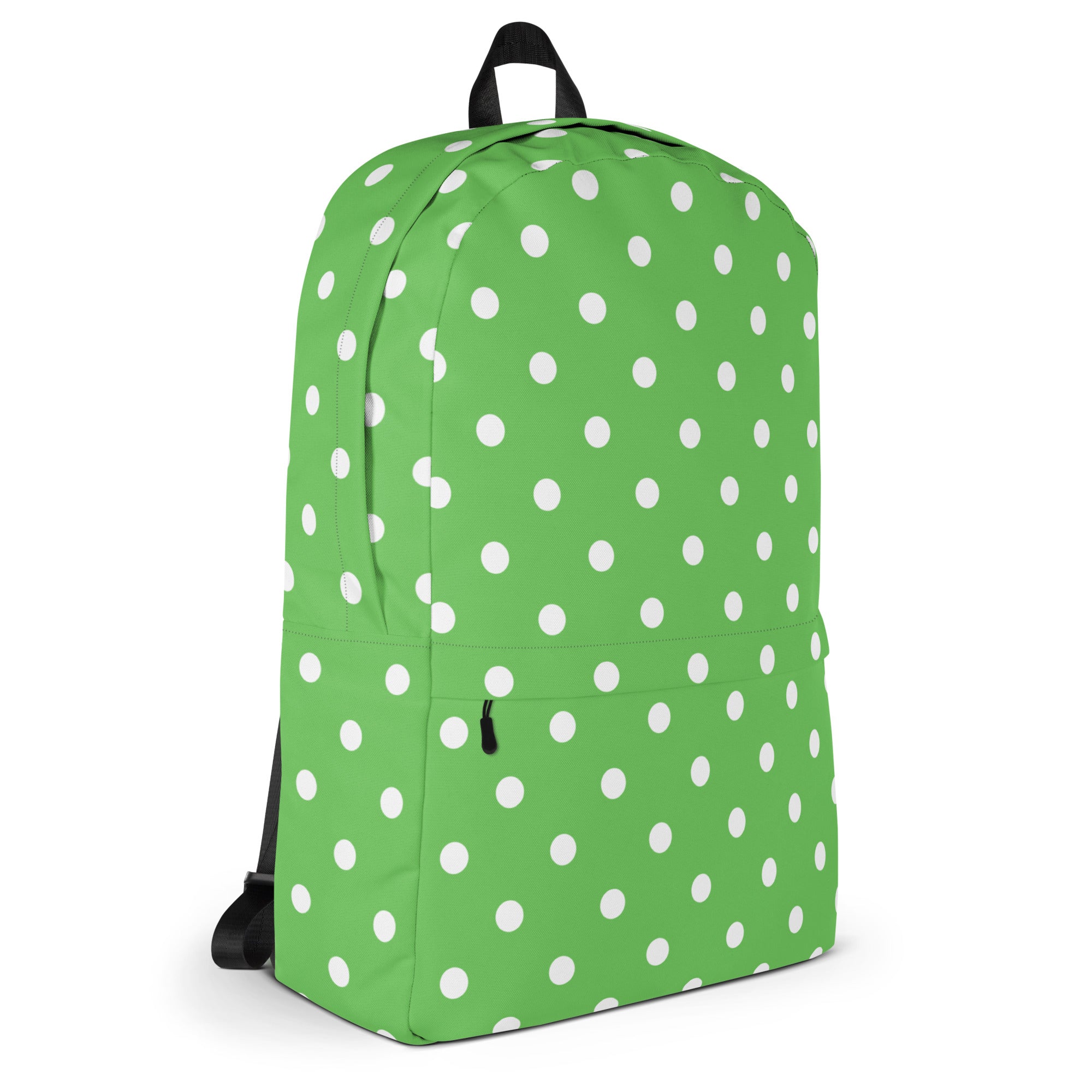 Kids Green Polka Dot Backpack - Water-Resistant School Bag With Adjustable Padded Straps & Breathable Mesh Back
