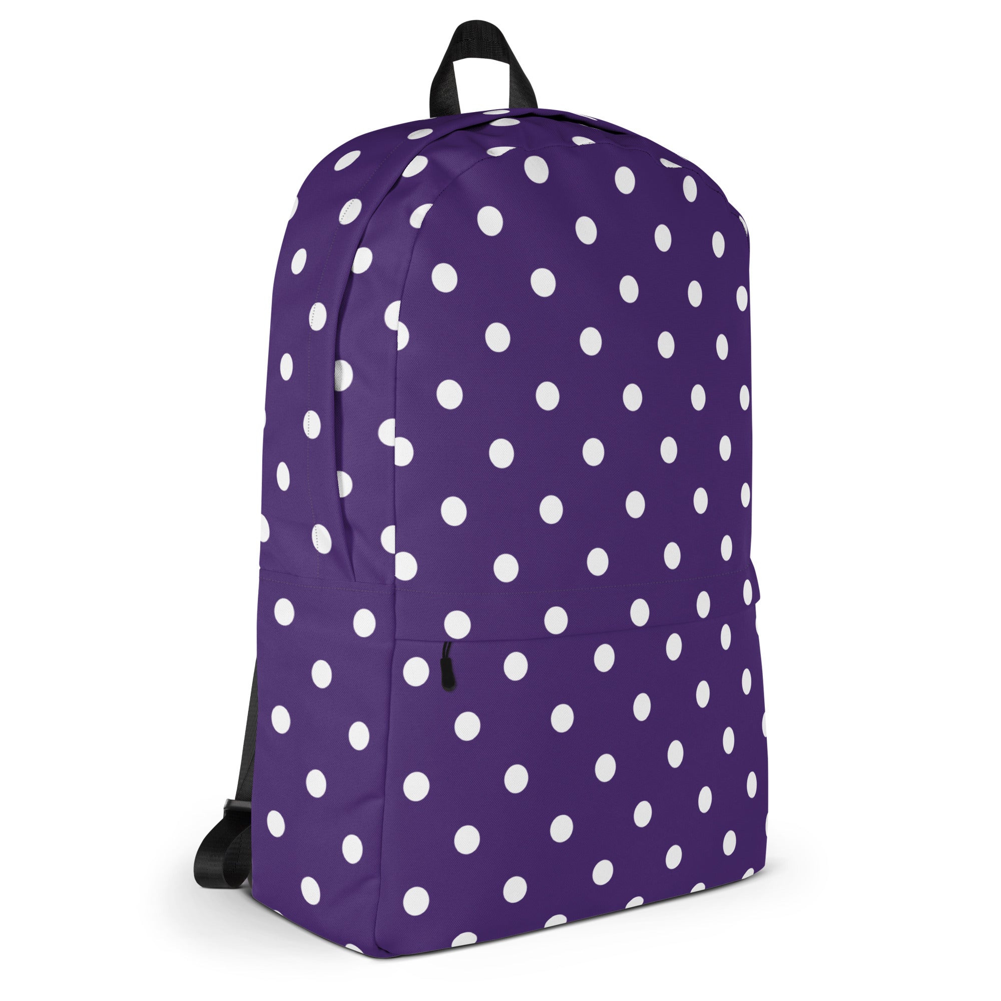 Girls Purple Polka Dot Backpack - Water-Resistant School Bag With Adjustable Padded Straps & Breathable Mesh Back