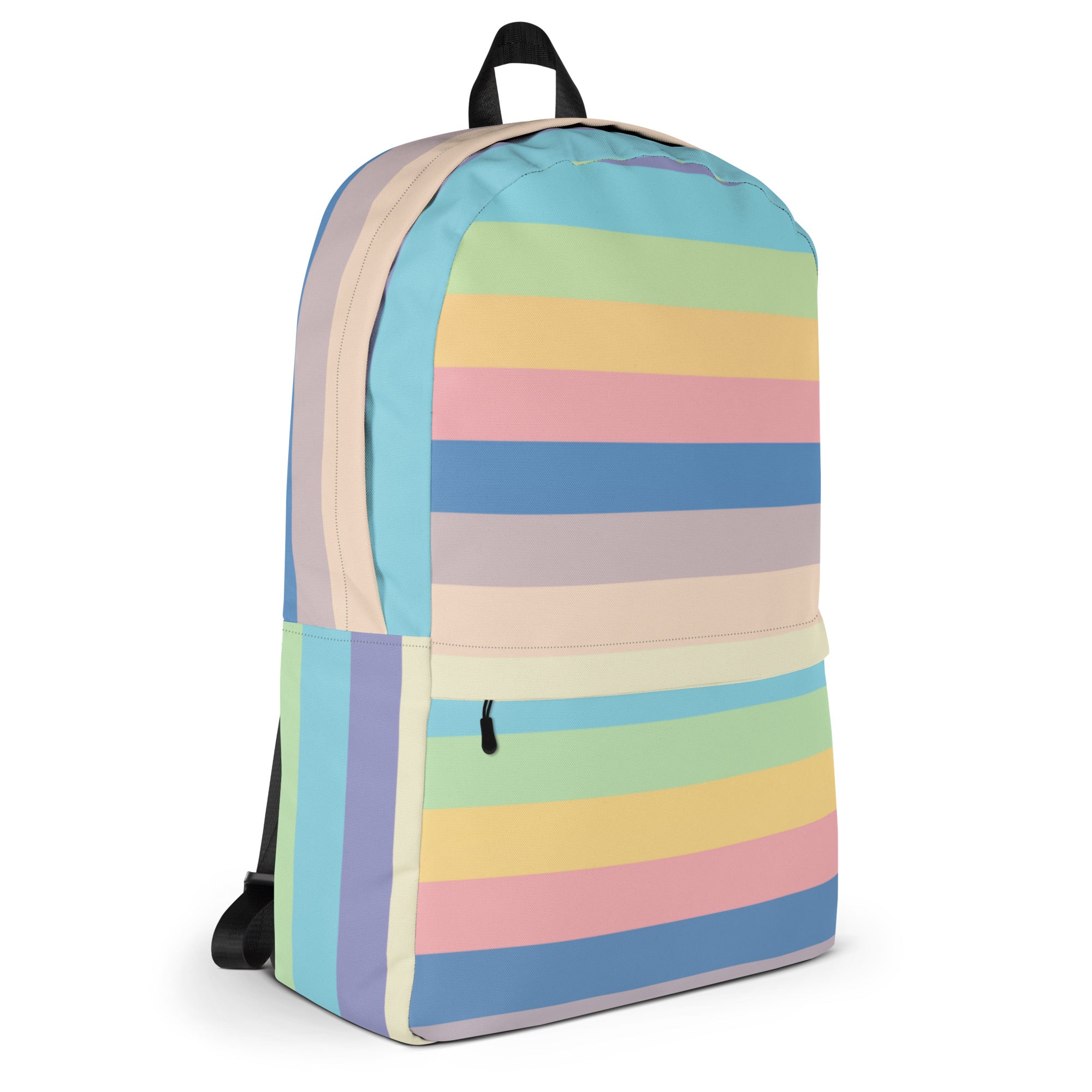 Girls Colorful Stripe Backpack - Water-Resistant School Bag With Adjustable Padded Straps & Breathable Mesh Back