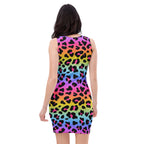 Women's Rainbow Leopard Bodycon Dress – Buttery Soft Fit With UPF 50+ Sun Protection