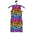 Women's Rainbow Leopard Bodycon Dress – Buttery Soft Fit With UPF 50+ Sun Protection