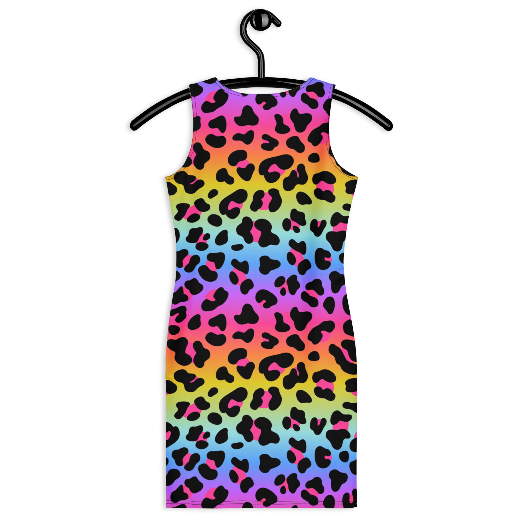 Women's Rainbow Leopard Bodycon Dress – Buttery Soft Fit With UPF 50+ Sun Protection