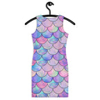 Women's Pastel Mermaid Scale Bodycon Dress – Buttery Soft Fit With UPF 50+ Sun Protection