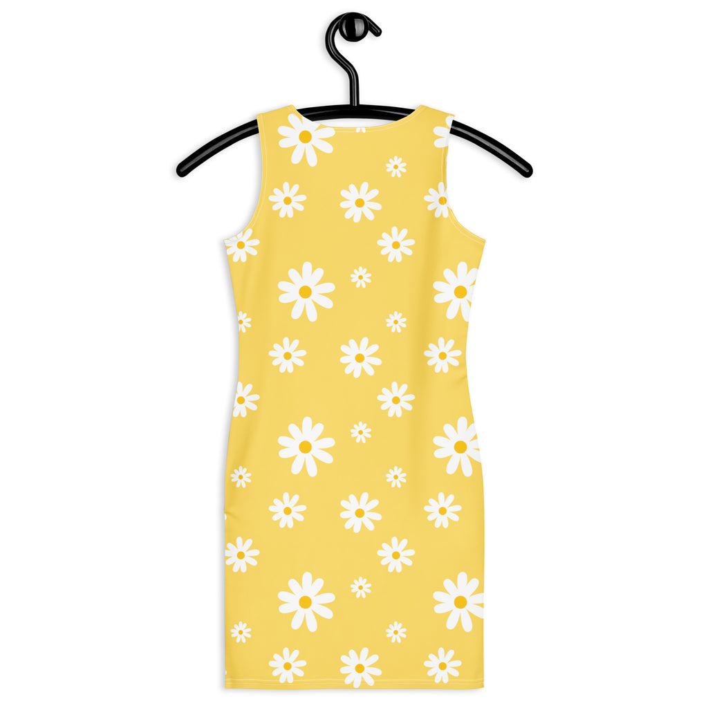 Women's Yellow Daisy Bodycon Dress – Buttery Soft Fit With UPF 50+ Sun Protection