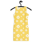 Women's Yellow Daisy Bodycon Dress – Buttery Soft Fit With UPF 50+ Sun Protection