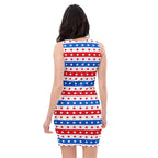 Women's Patriotic Stars and Stripes Bodycon Dress – Buttery Soft Fit With UPF 50+ Sun Protection