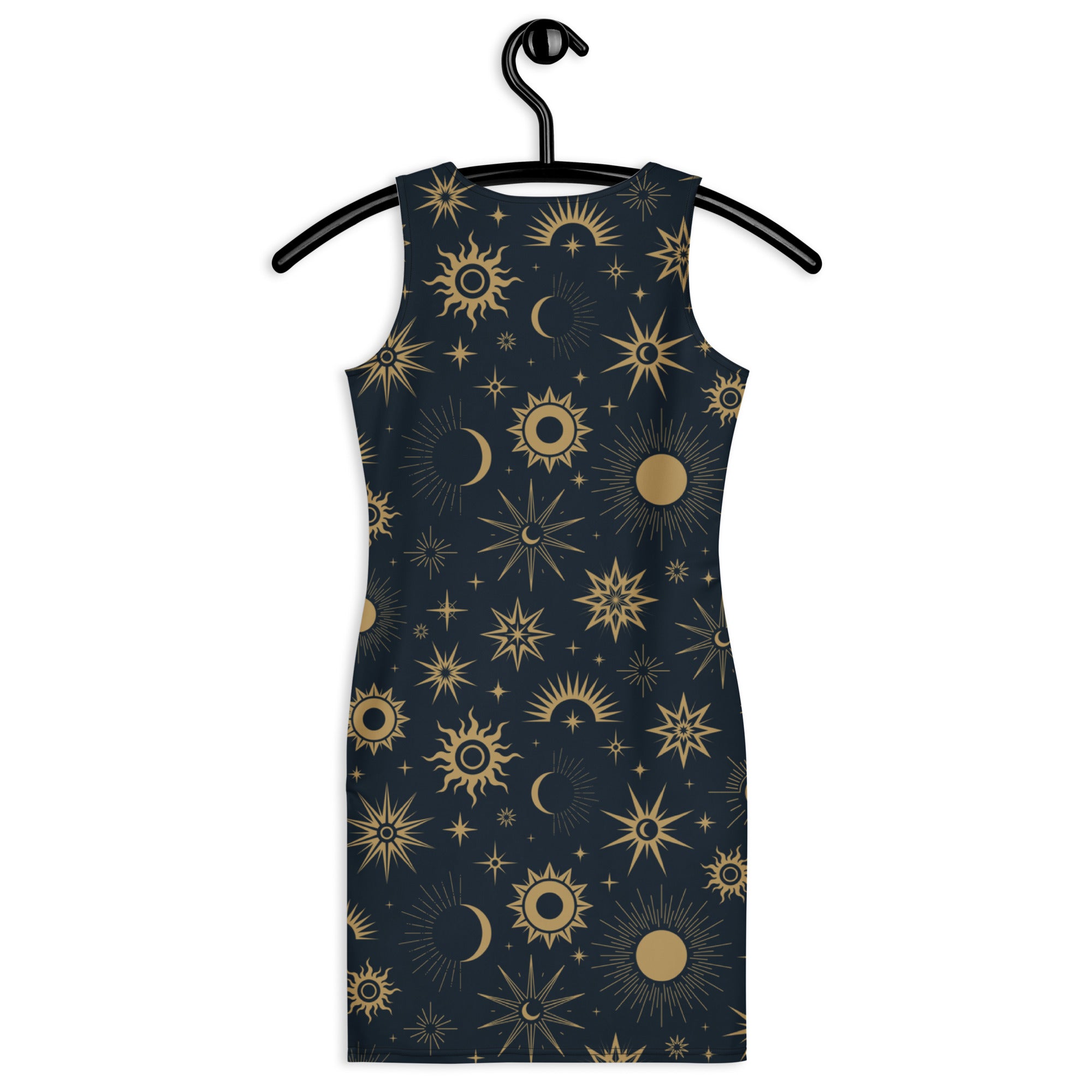Women's Celestial Sun & Moon Bodycon Dress – Buttery Soft Fit With UPF 50+ Sun Protection