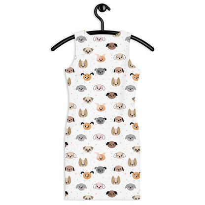 Women's Dog Face Bodycon Dress – Buttery Soft Fit With UPF 50+ Sun Protection