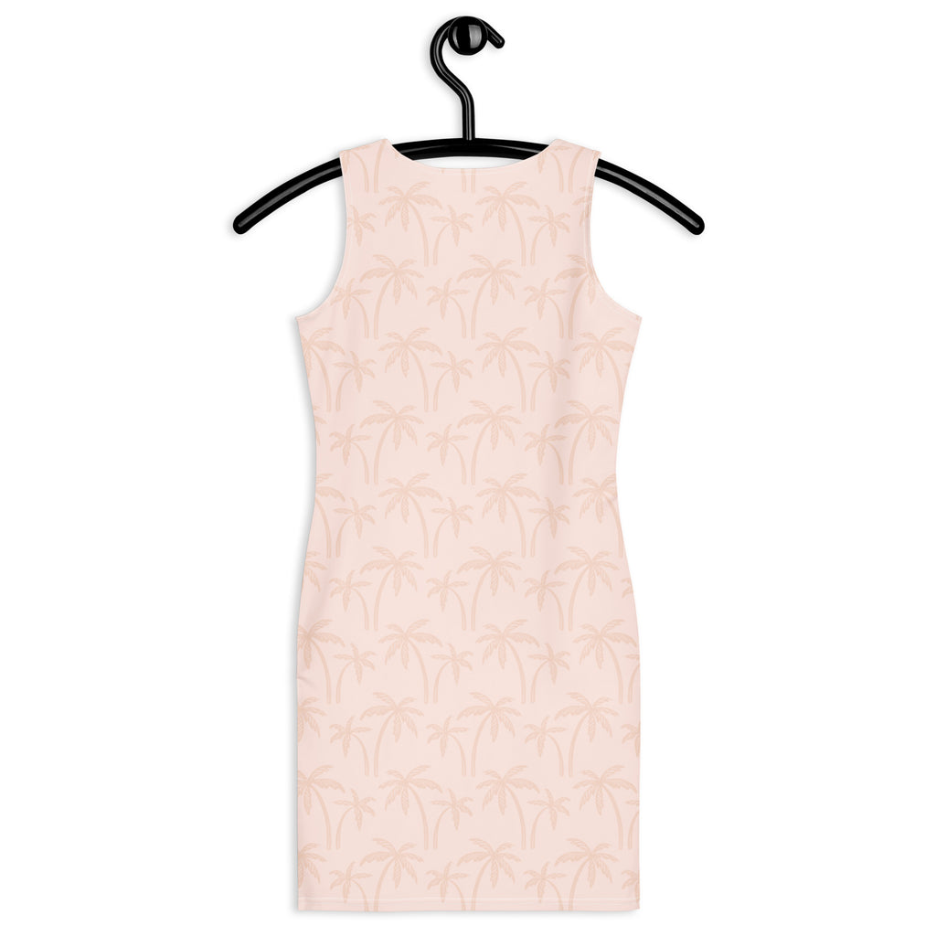Women's Neutral Palm Tree Bodycon Dress – Buttery Soft Fit With UPF 50+ Sun Protection
