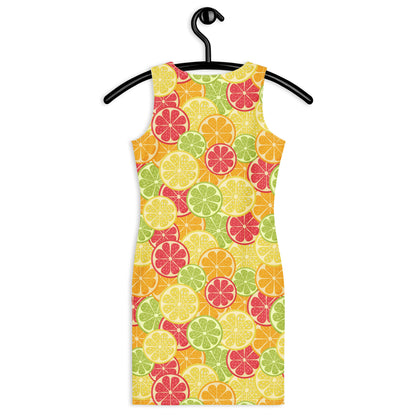 Women's Citrus Fruit Bodycon Dress – Buttery Soft Fit With UPF 50+ Sun Protection