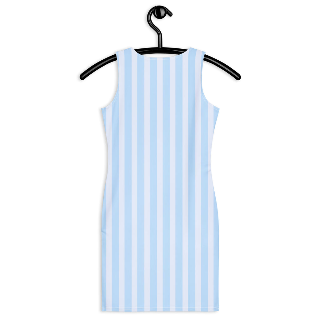 Women's Light Blue Striped Bodycon Dress – Buttery Soft Fit With UPF 50+ Sun Protection