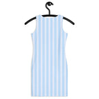 Women's Light Blue Striped Bodycon Dress – Buttery Soft Fit With UPF 50+ Sun Protection