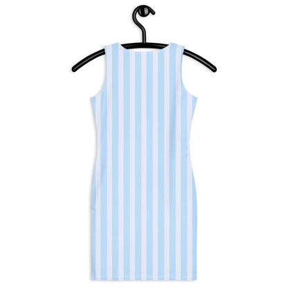 Women's Light Blue Striped Bodycon Dress – Buttery Soft Fit With UPF 50+ Sun Protection