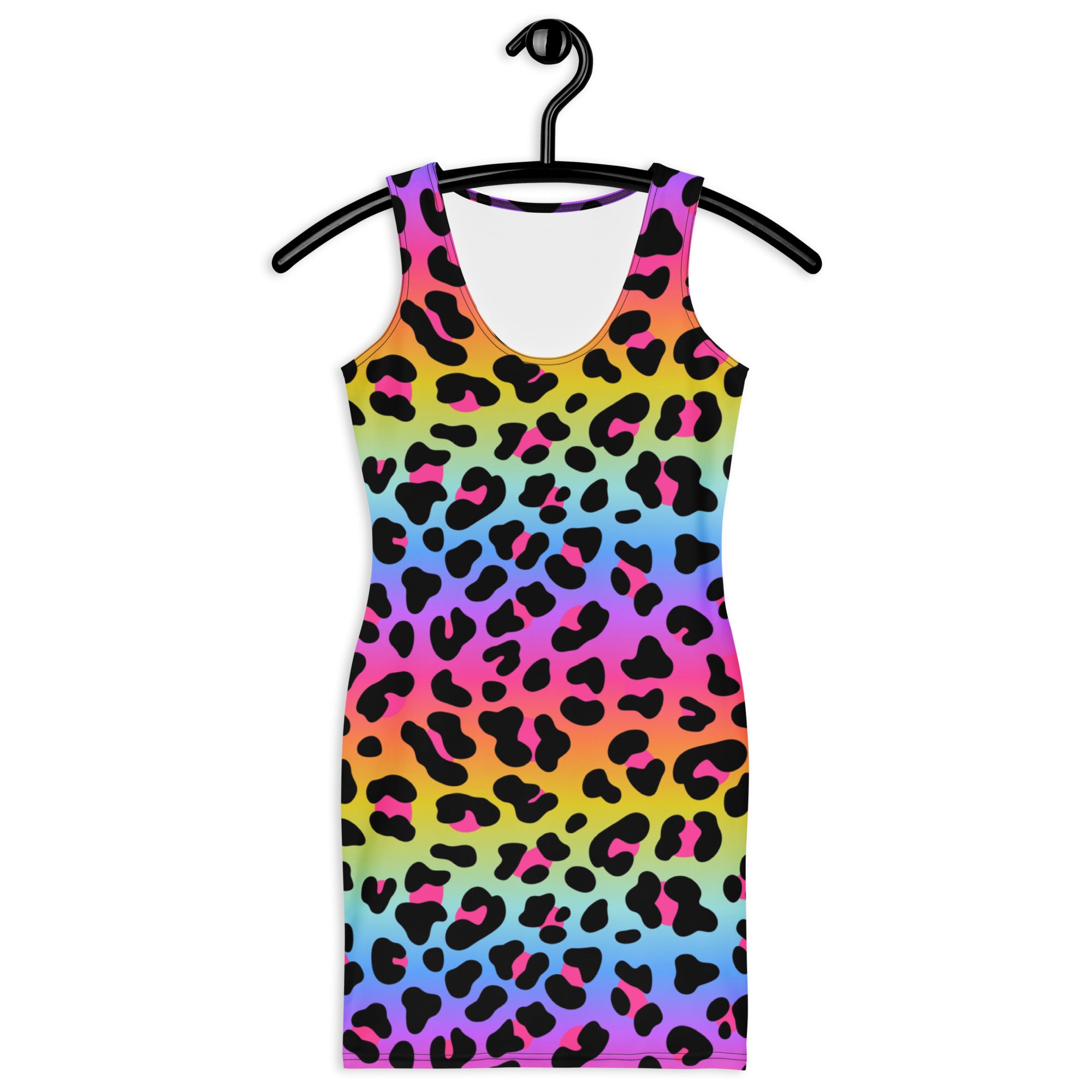 Women's Rainbow Leopard Bodycon Dress – Buttery Soft Fit With UPF 50+ Sun Protection
