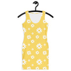 Women's Yellow Daisy Bodycon Dress – Buttery Soft Fit With UPF 50+ Sun Protection