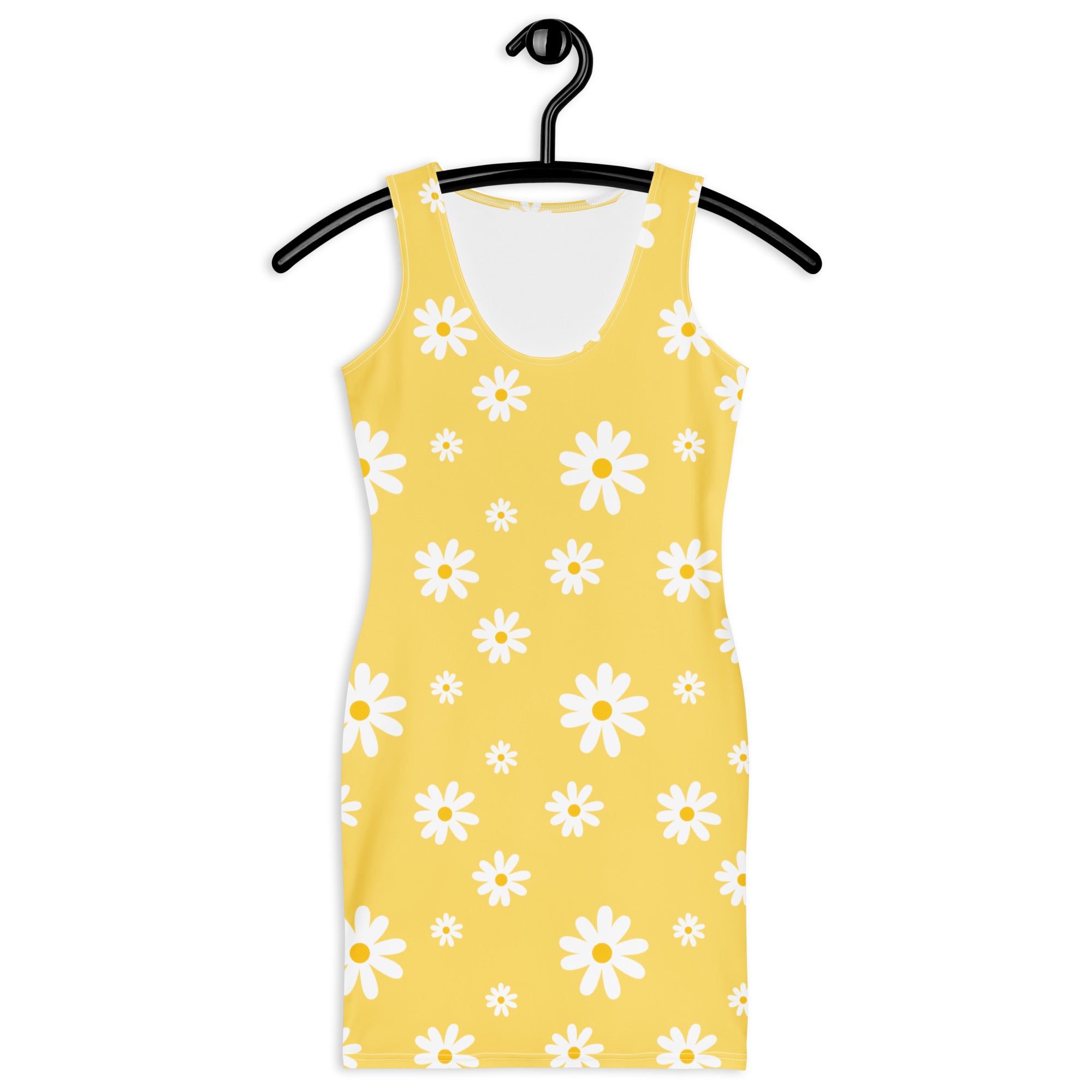 Women's Yellow Daisy Bodycon Dress – Buttery Soft Fit With UPF 50+ Sun Protection
