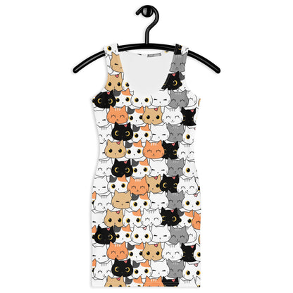 Women's Cat Face Bodycon Dress – Buttery Soft Fit With UPF 50+ Sun Protection