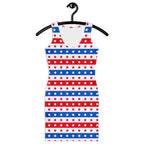 Women's Patriotic Stars and Stripes Bodycon Dress – Buttery Soft Fit With UPF 50+ Sun Protection