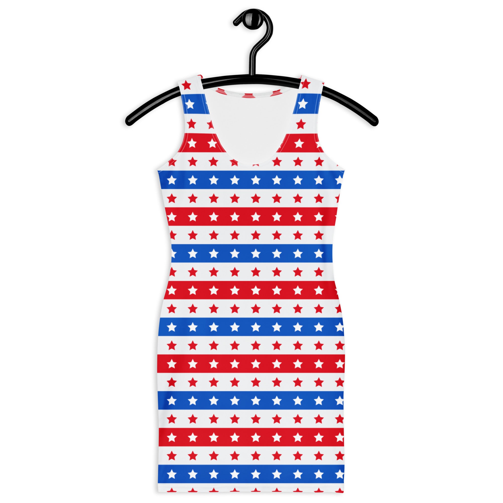 Women's Patriotic Stars and Stripes Bodycon Dress – Buttery Soft Fit With UPF 50+ Sun Protection