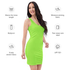 Women's Lime Green Bodycon Dress – Buttery Soft Fit With UPF 50+ Sun Protection