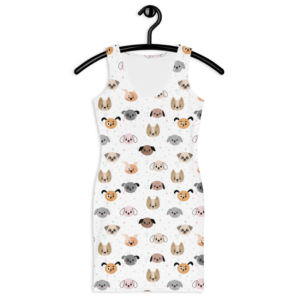 Women's Dog Face Bodycon Dress – Buttery Soft Fit With UPF 50+ Sun Protection