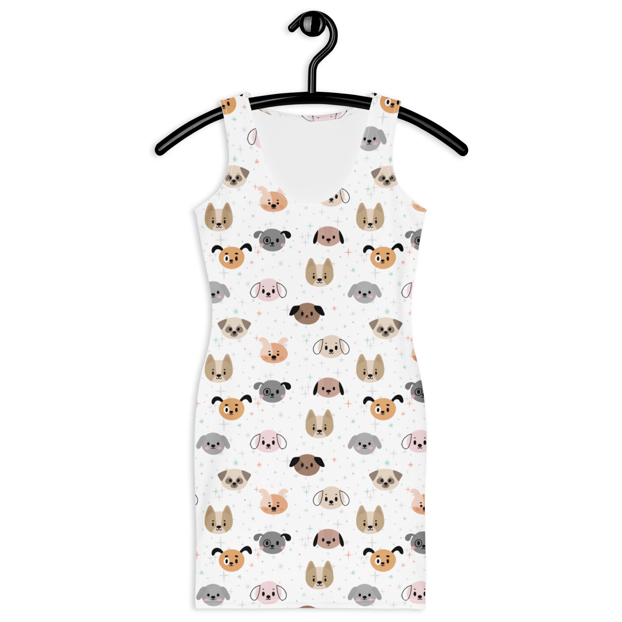 Women's Dog Face Bodycon Dress – Buttery Soft Fit With UPF 50+ Sun Protection