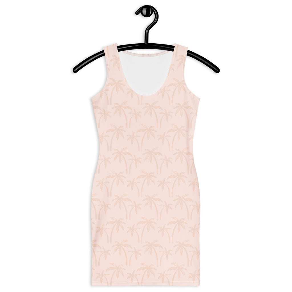 Women's Neutral Palm Tree Bodycon Dress – Buttery Soft Fit With UPF 50+ Sun Protection