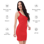 Women's Red Bodycon Dress – Buttery Soft Fit With UPF 50+ Sun Protection