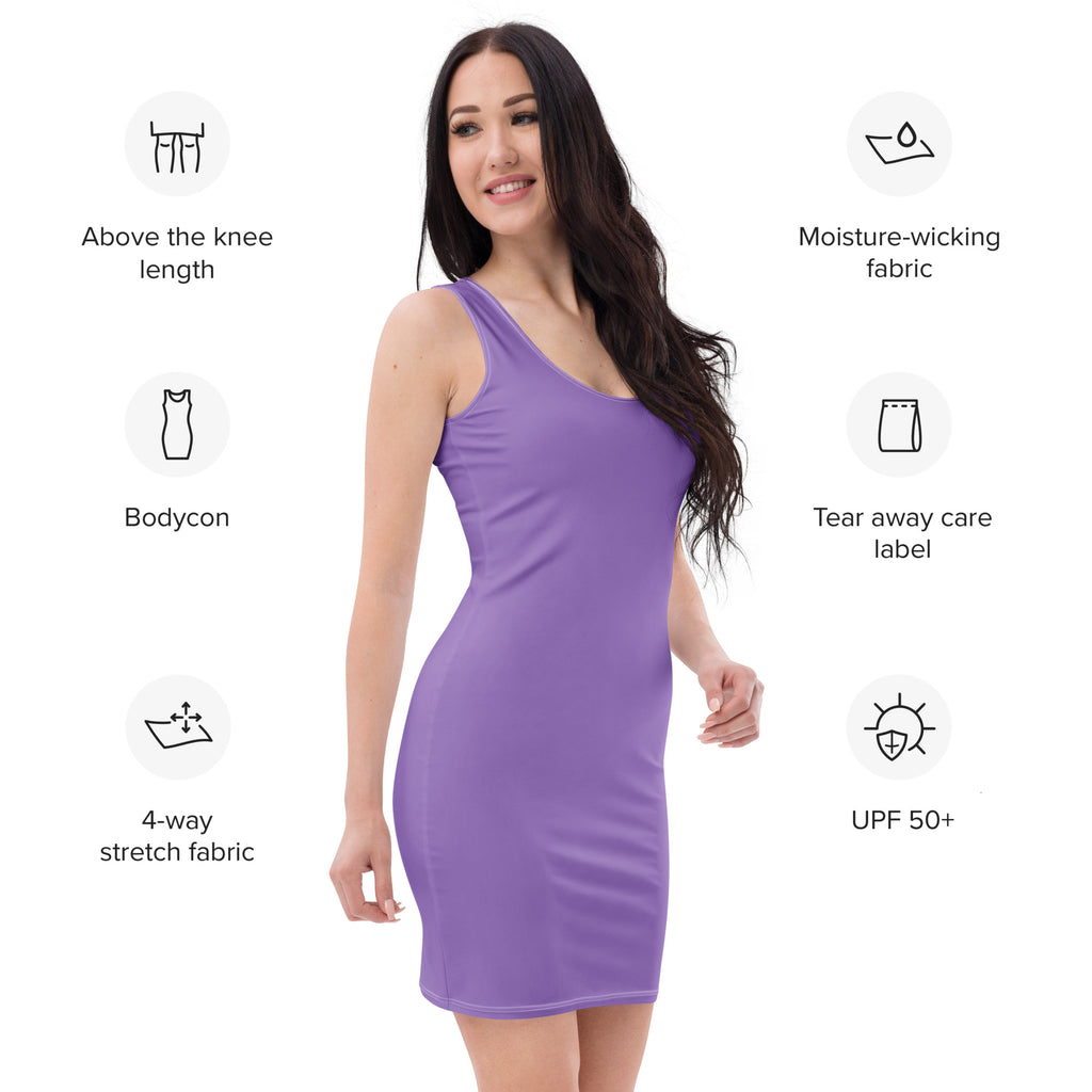 Women's Purple Bodycon Dress – Buttery Soft Fit With UPF 50+ Sun Protection
