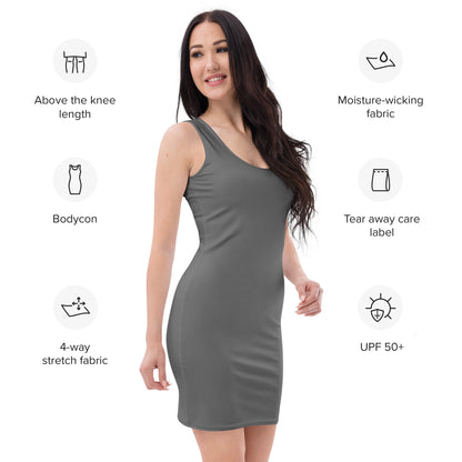 Women's Gray Bodycon Dress – Buttery Soft Fit With UPF 50+ Sun Protection