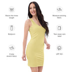 Women's Soft Yellow Bodycon Dress – Buttery Soft Fit With UPF 50+ Sun Protection