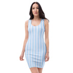 Women's Light Blue Striped Bodycon Dress – Buttery Soft Fit With UPF 50+ Sun Protection