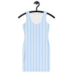 Women's Light Blue Striped Bodycon Dress – Buttery Soft Fit With UPF 50+ Sun Protection