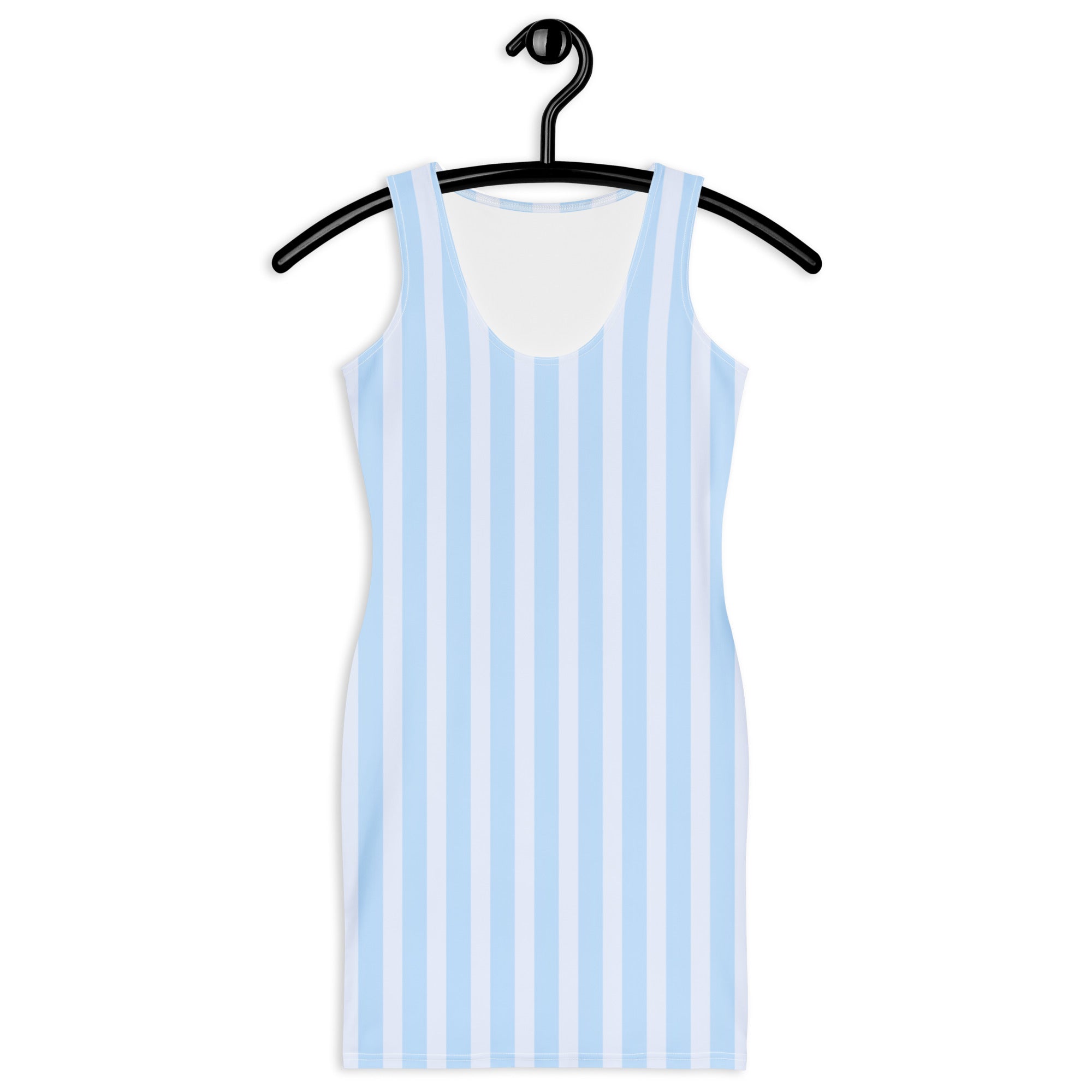 Women's Light Blue Striped Bodycon Dress – Buttery Soft Fit With UPF 50+ Sun Protection