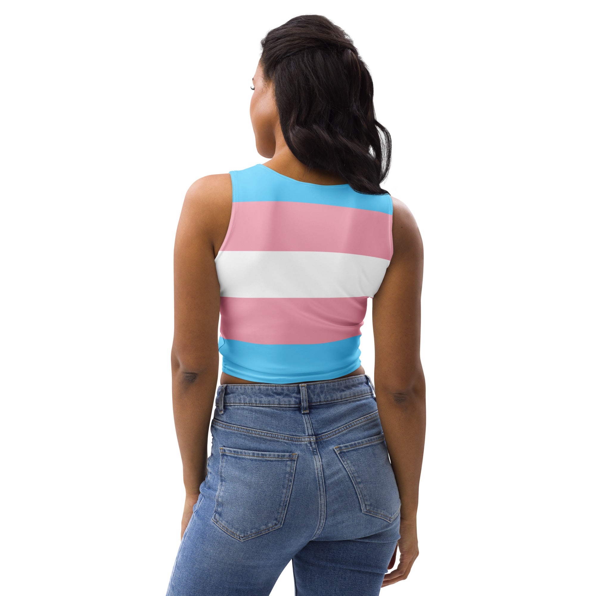 Women's Trans Flag Buttery Soft Crop Top