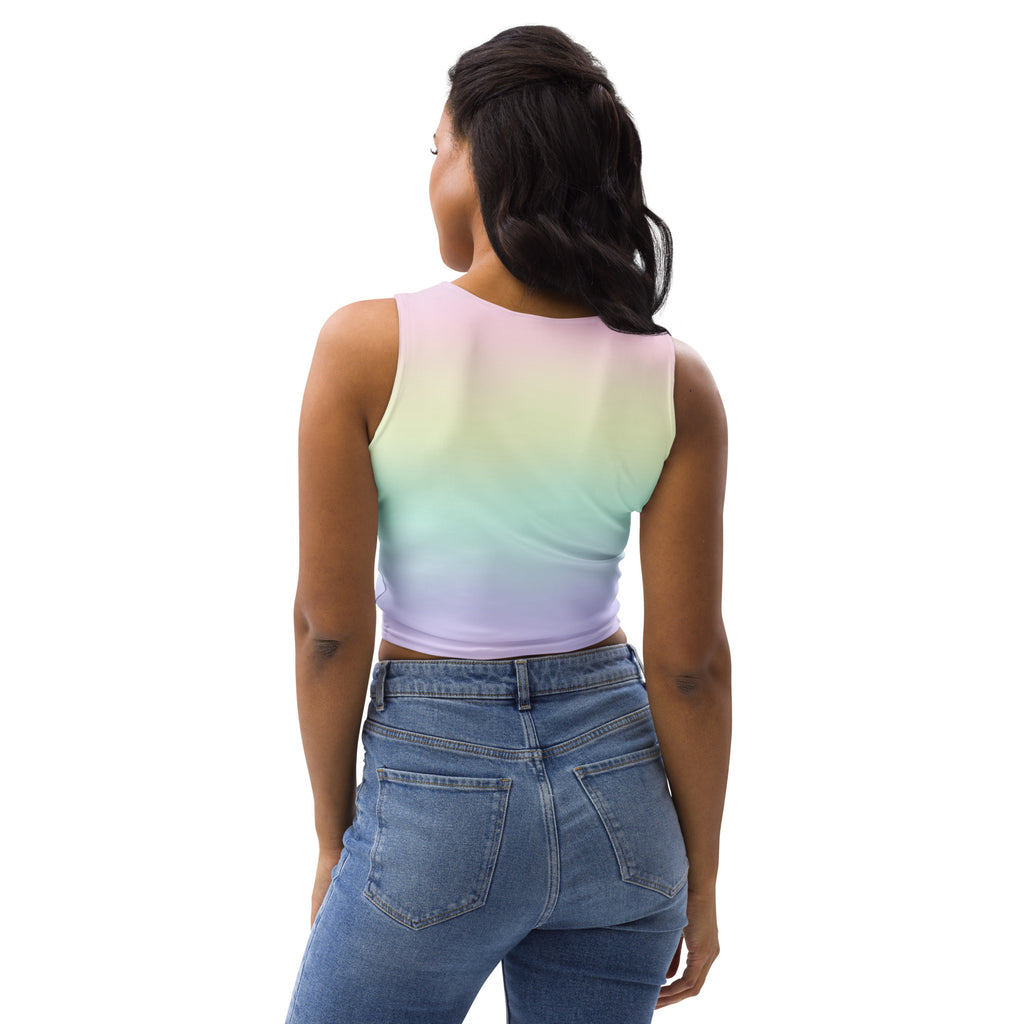 Women's Pastel Rainbow Buttery Soft Crop Top