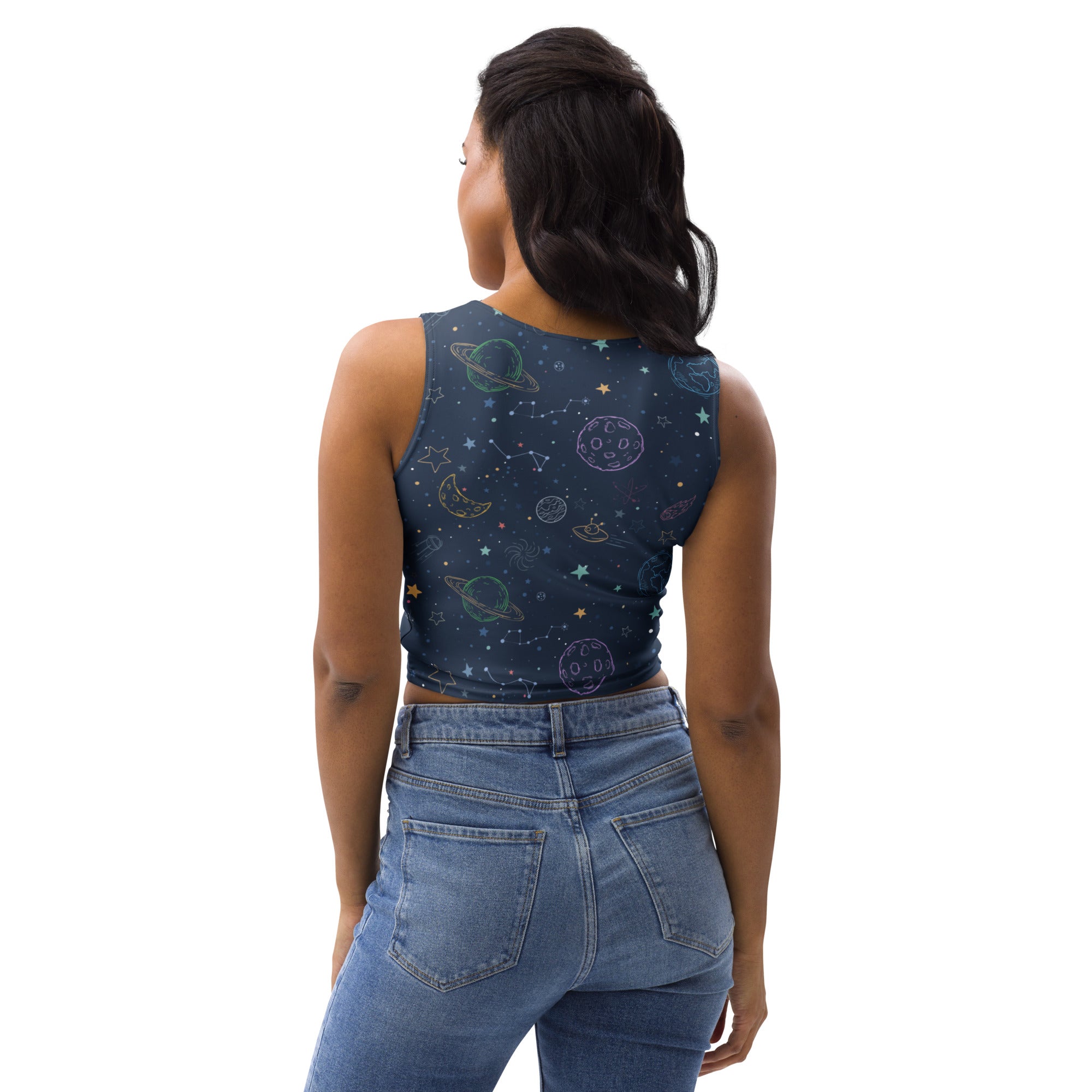 Women's Midnight Space Buttery Soft Crop Top