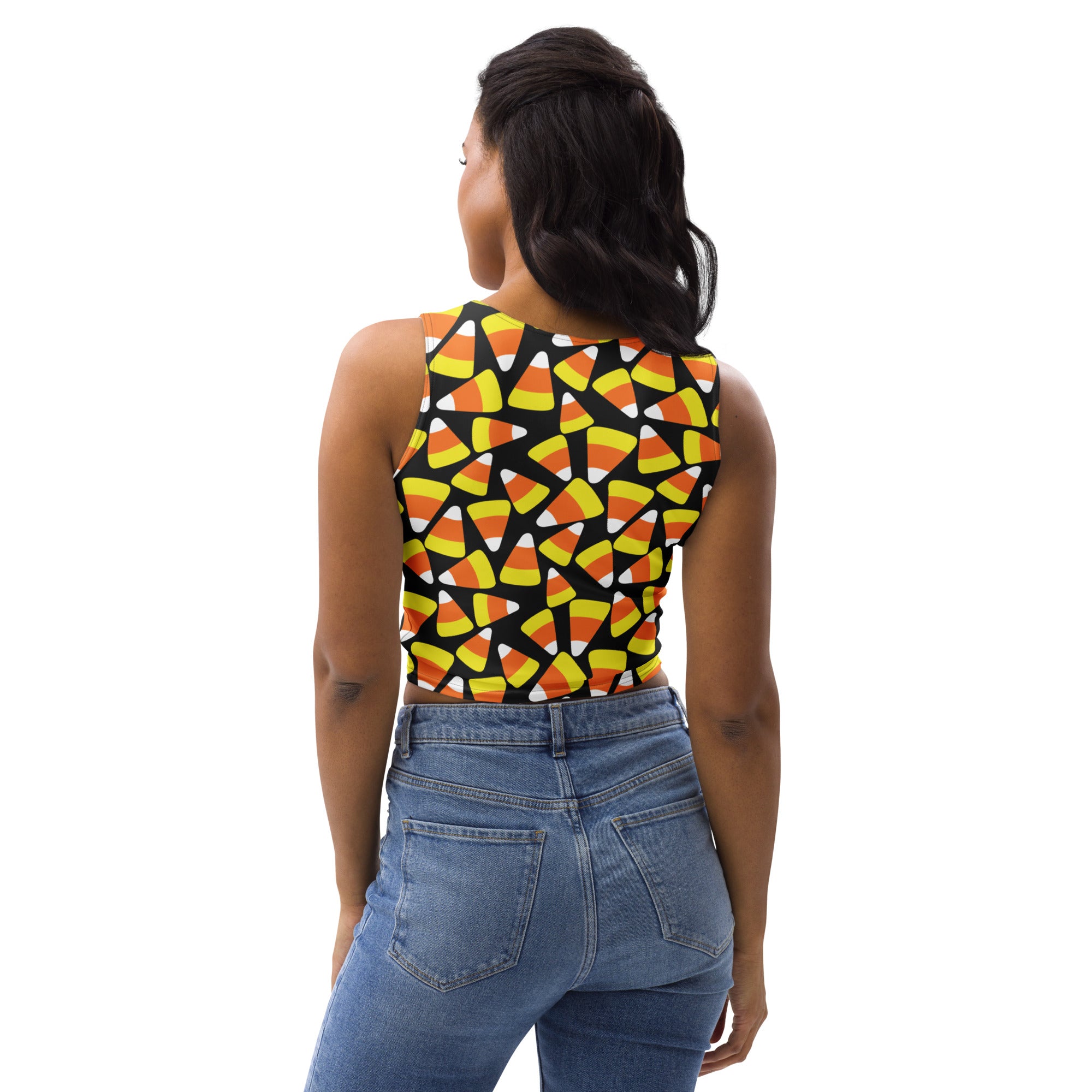 Women's Candy Corn Halloween Buttery Soft Crop Top