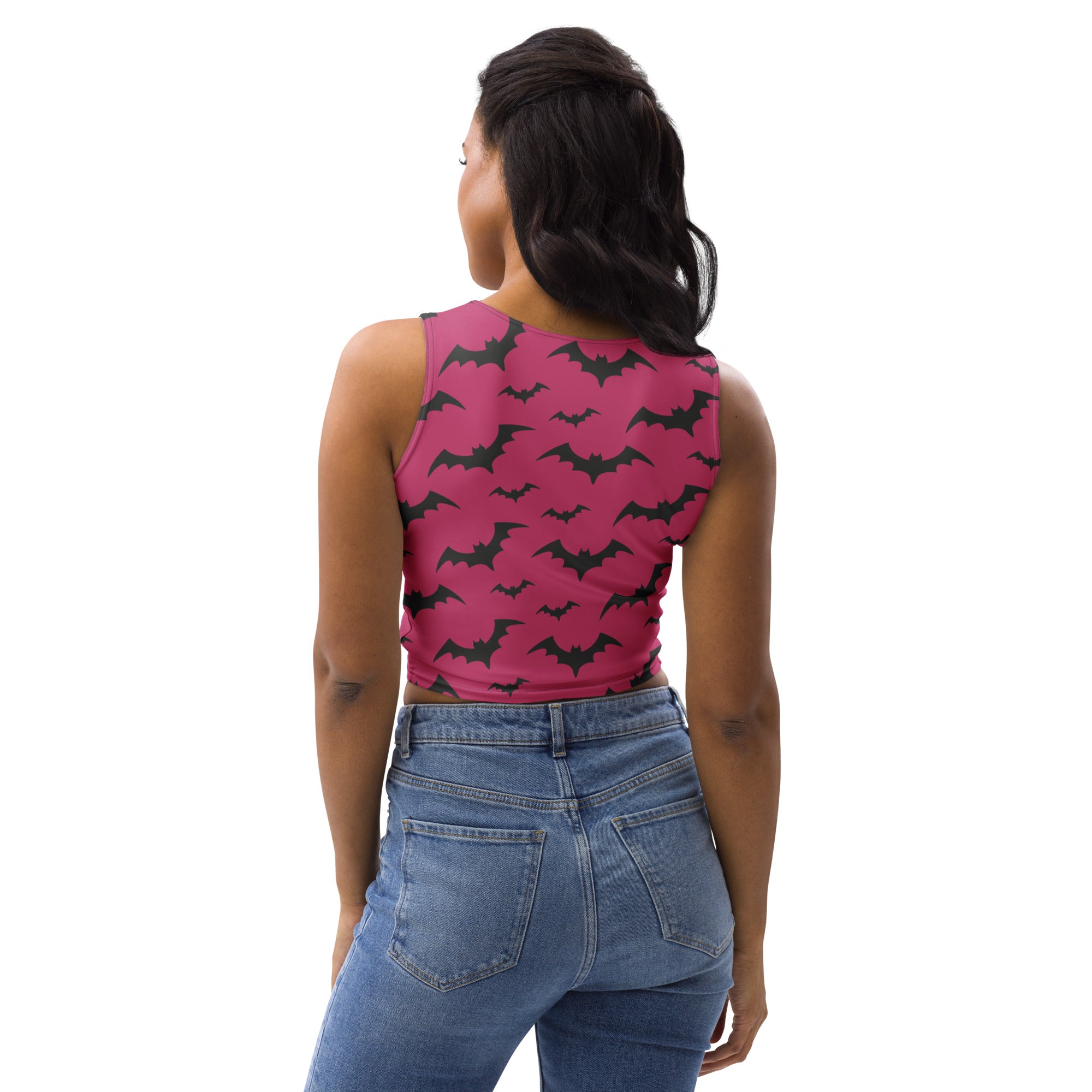 Women's Pink Bats Halloween Buttery Soft Crop Top